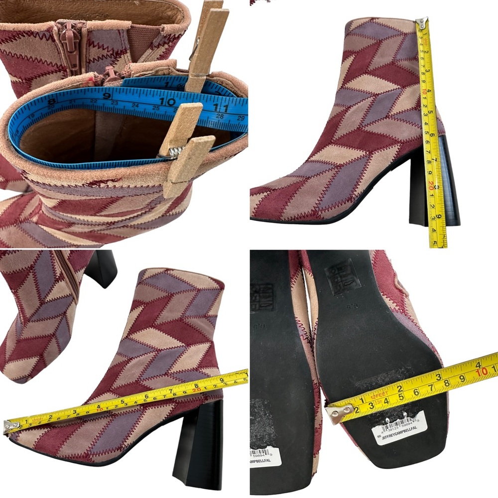 Jeffrey Campbell Versus Pink Suede Multi Block Heel Boots Size 6.5 - Picture 13 of 16